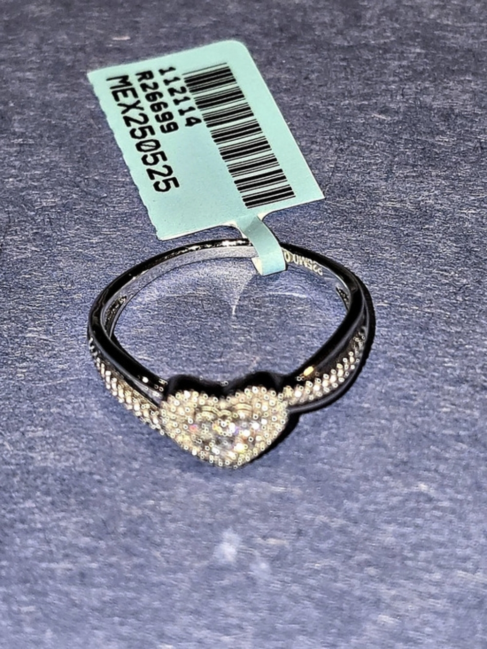 Moissanite Heart Ring in .925 Sterling Silver NWT Size 6